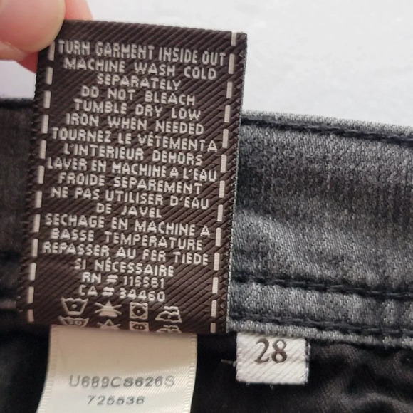 7 For All Mankind Rocker Bootcut Jeans Womens Size 28 Tall Gray Classic Cotton - Picture 12 of 12